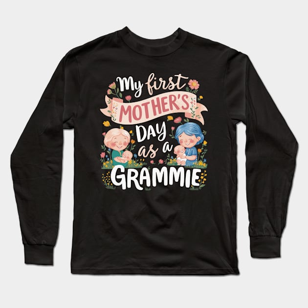 Womens Funny Mothers Day 2024 My first Mother's day as a grammie Long Sleeve T-Shirt by YOUNESS98